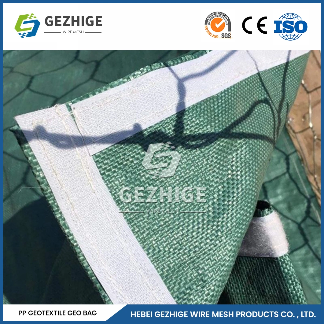 Gezhige 2.0-4.0mm Wire Thickness PVC Gabion Netting Manufacturing 2.0*0.5*0.5m Woven Gabions China Green PP Gabion Bag