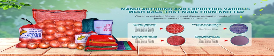 PE Raschel Mesh Bag for Agricultural Potato Onion Fruit Vegetables Packaging