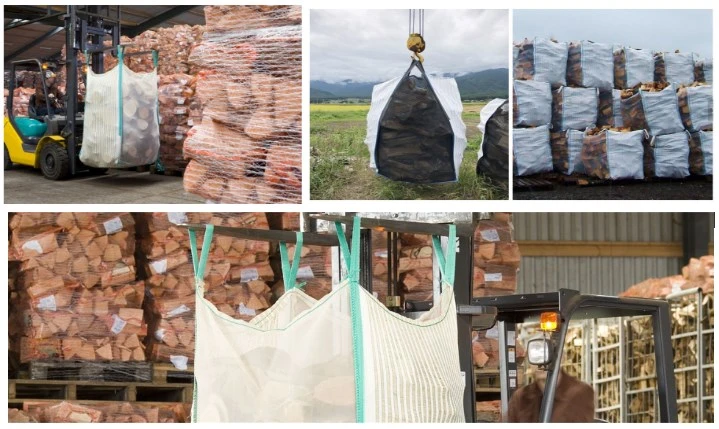 China Firewood Ventilated 1 Ton Mesh PP FIBC Jumbo Bag Poly FIBC Big Bag Firewood Net Log Bags for Potato Garlic Onion