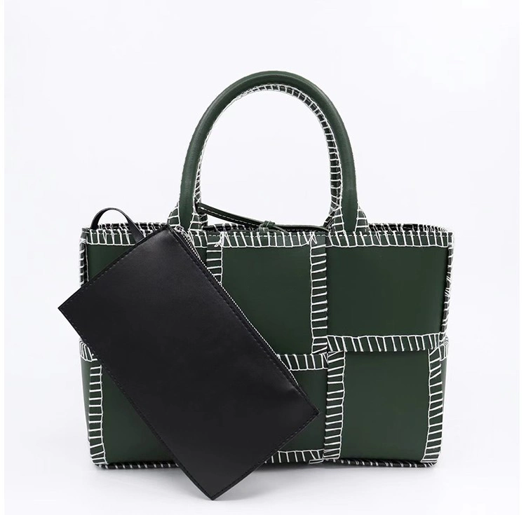 Emg6810 with a Wallet Beach Woven Bags New Green Shopping Customizable Wholesale Black Luxury Quilted Custom Large Customized Leather Fashion Tote Bag