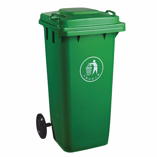 120L Wheelie Garbage Bin Rubbish Container Waste Trash Can Plastic Dustbin