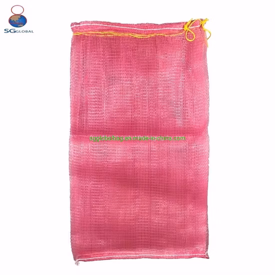 GRS SGS CE Factory Packaging Onion Potato Tomato Cabbage Garlic Orange Vegetable Fruit Firewood Seafood Plastic Packing Drawstring PP Tubular Leno Net Mesh Bag